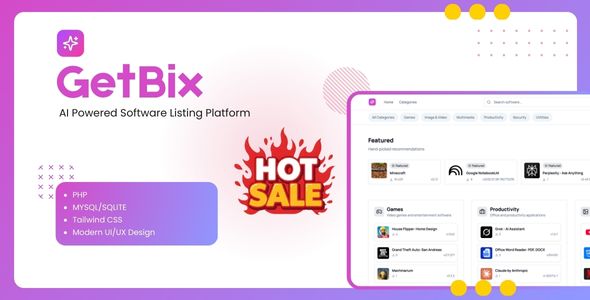 Getbix - Modern PHP Software Download Website